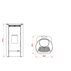 Poêle à pellet "granulés" Palazzetti JACKIE TC IDRO 9/14/20/26kW Acier – Image 2