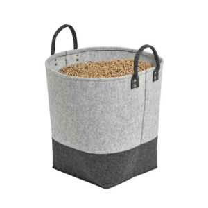 ALARA – Corbeille en feutrine pour bois et granulés (50 kg)