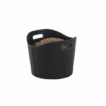 GAMMA – Corbeille à granulés en simili-cuir noir givré